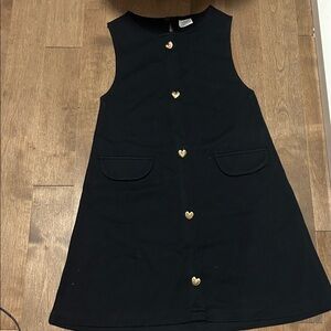 Zara Black Dress with Gold Heart Button